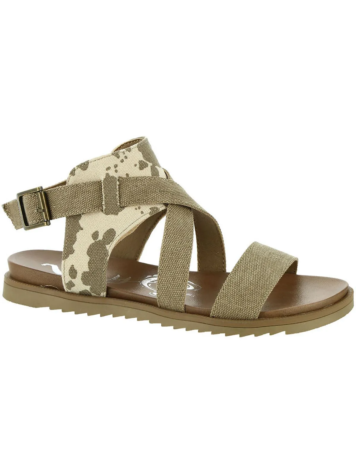 Womens Manmade Fabric Flat Ankle Strap