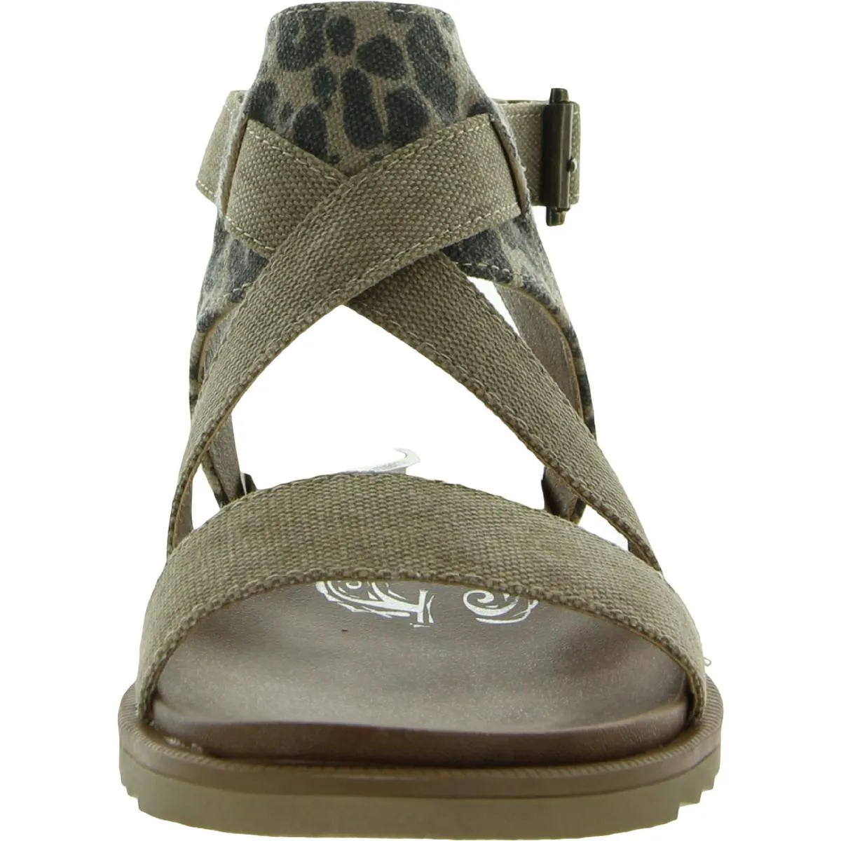 Womens Manmade Fabric Flat Ankle Strap