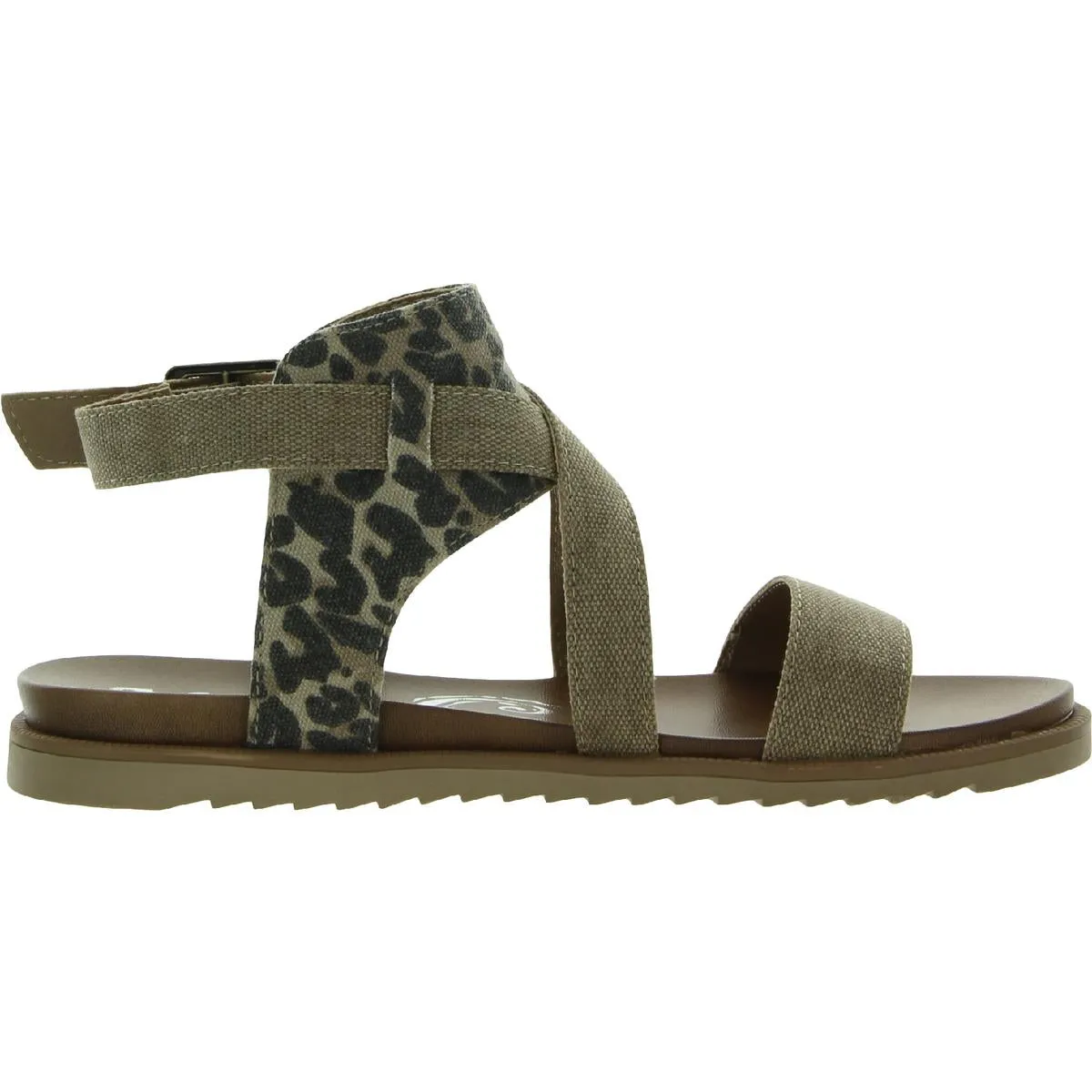 Womens Manmade Fabric Flat Ankle Strap