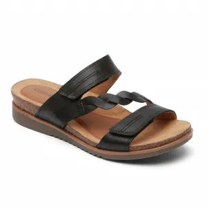 Women's May Asymmetrical Slide Sandal In Black
