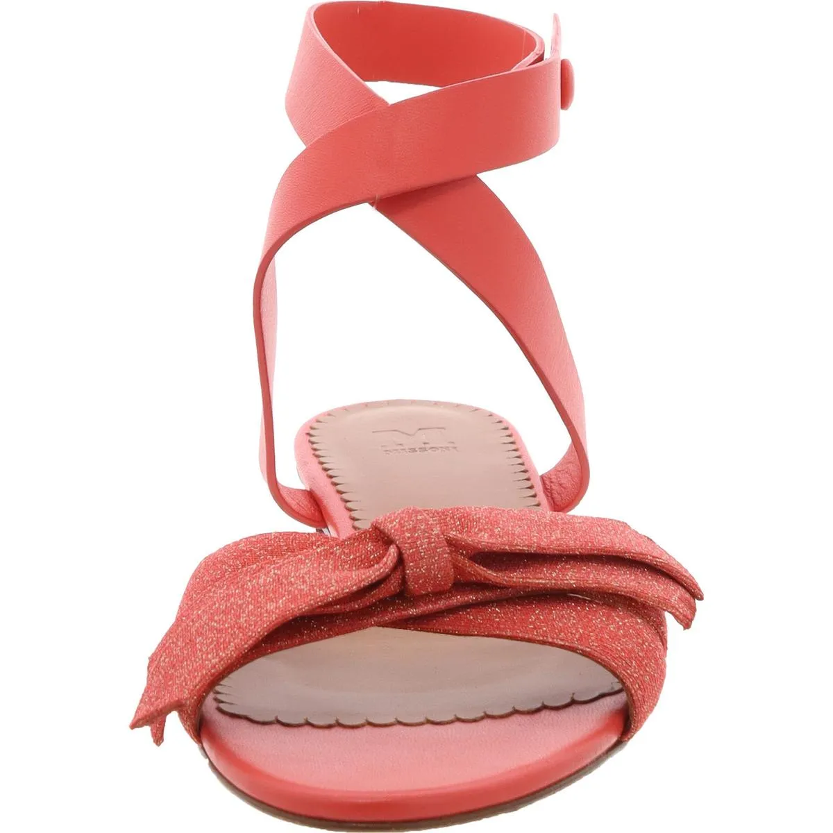 Womens Metallic Woven Ankle Strap