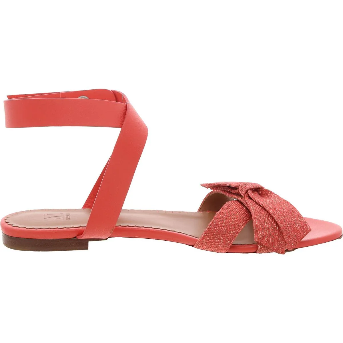 Womens Metallic Woven Ankle Strap