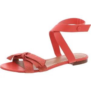 Womens Metallic Woven Ankle Strap