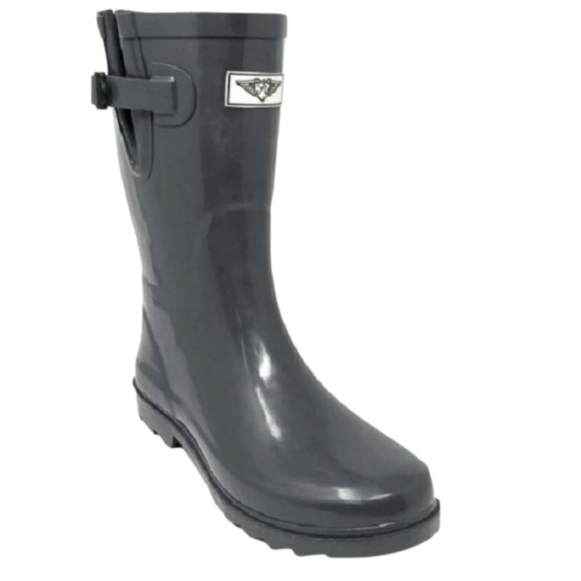 Women's Mid-Calf Solid Color Rubber Rain Boots