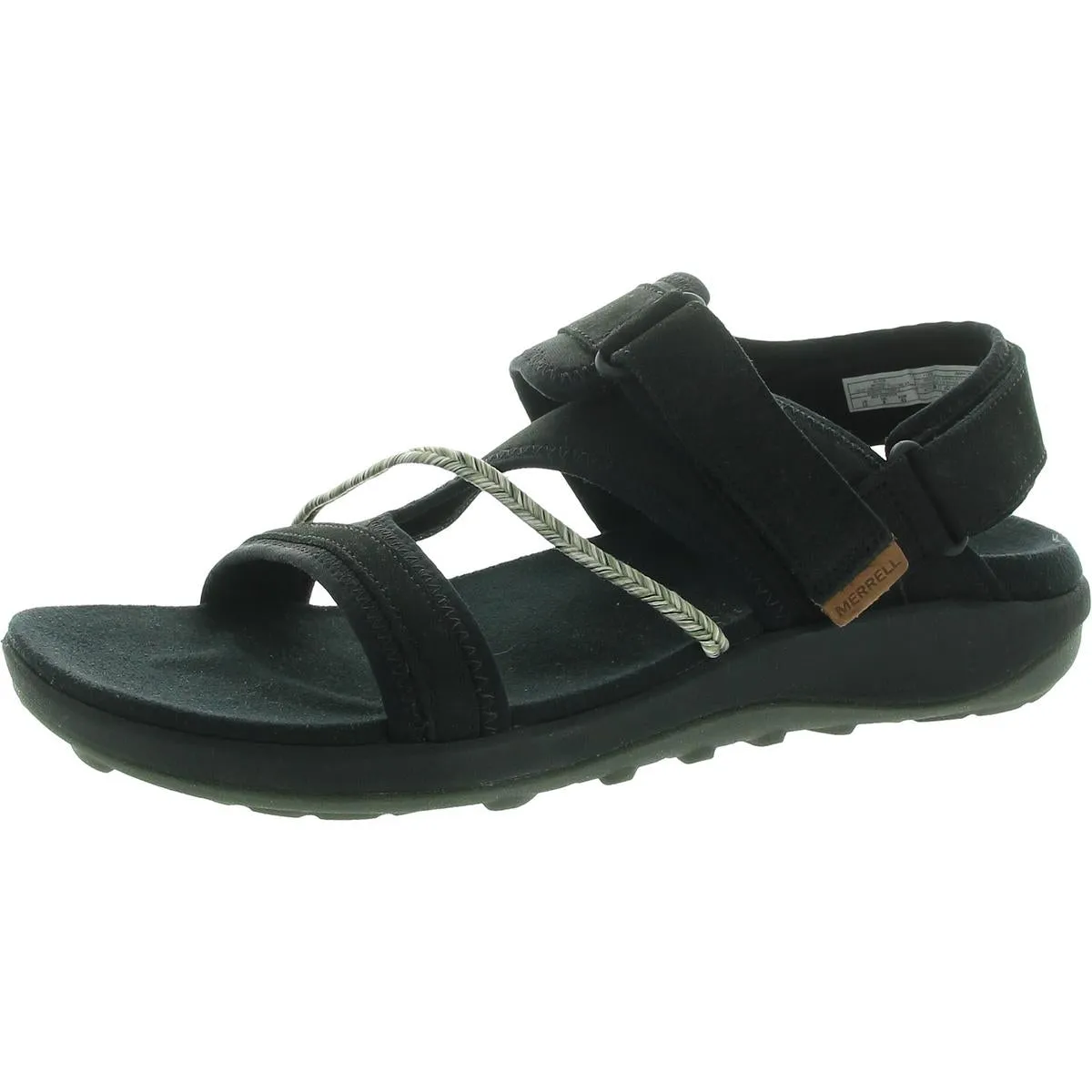 Womens Mixed Media Leather Sport Sandals