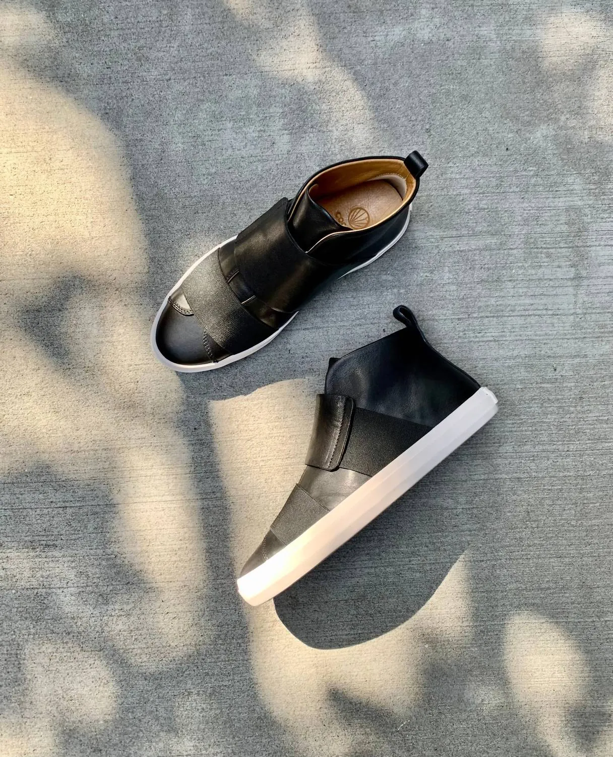 Women's Opa High Top Sneaker In Black Leather