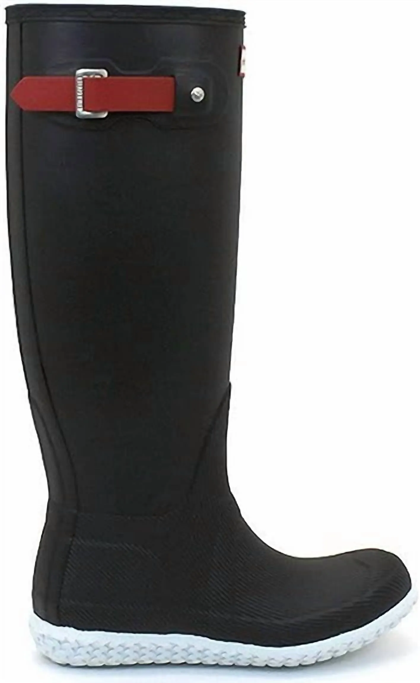 Women's Original Flat Heel Calendar Sole Tall Rain Boots In Black/hunter Red