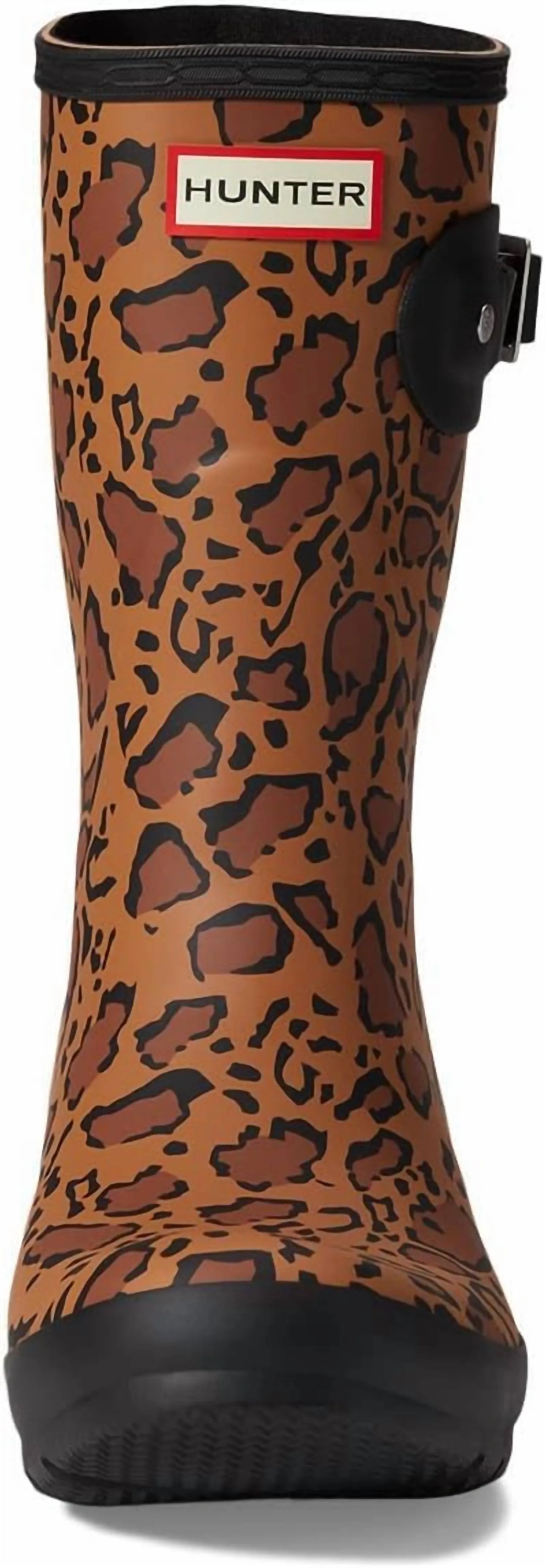 Women's Original Short Leopard Print Boots In Rich Tan/saddle/black