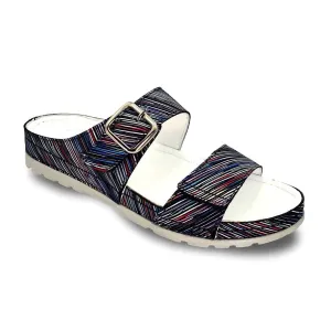 Women's Palma Sandal In Black Stripe