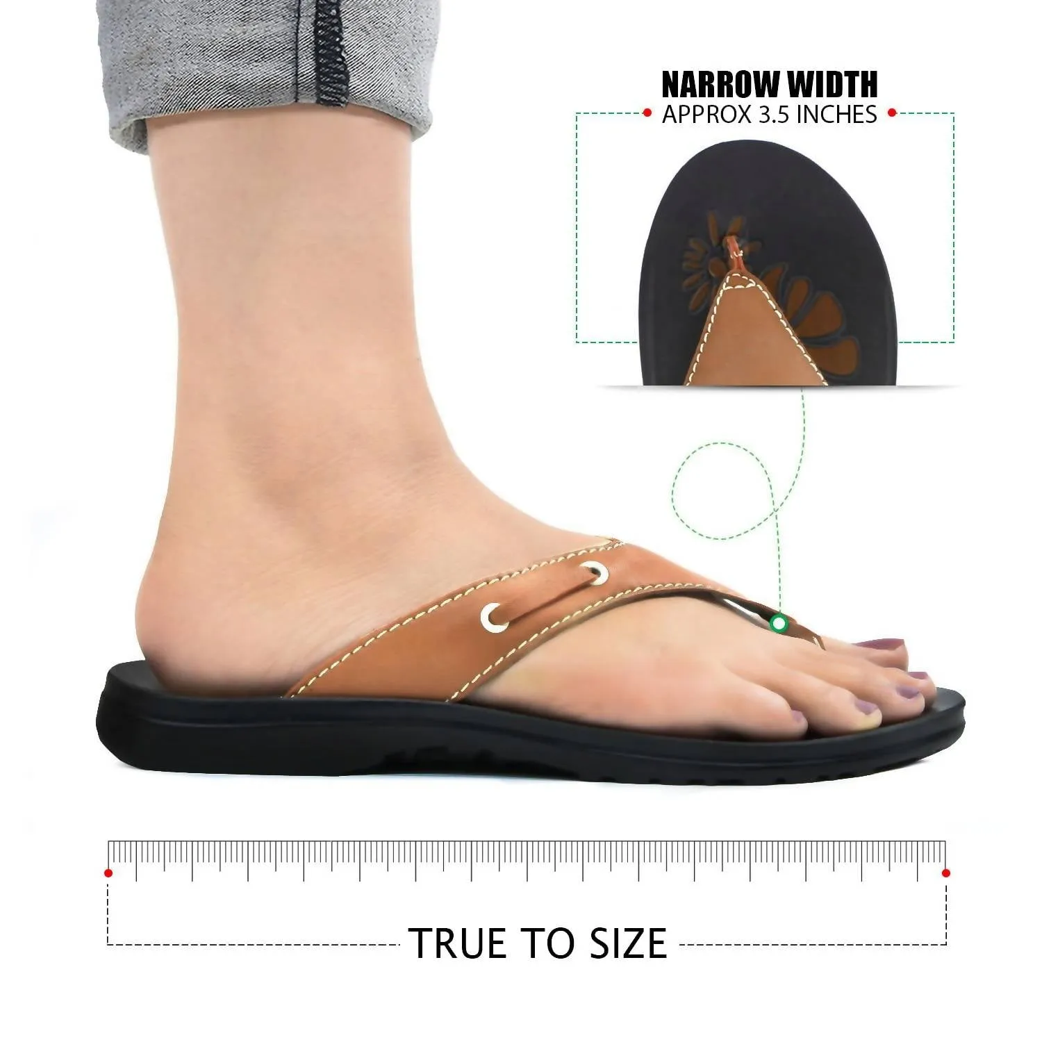 Women's Paradigm Thong Flip Flops Sandals In Tan