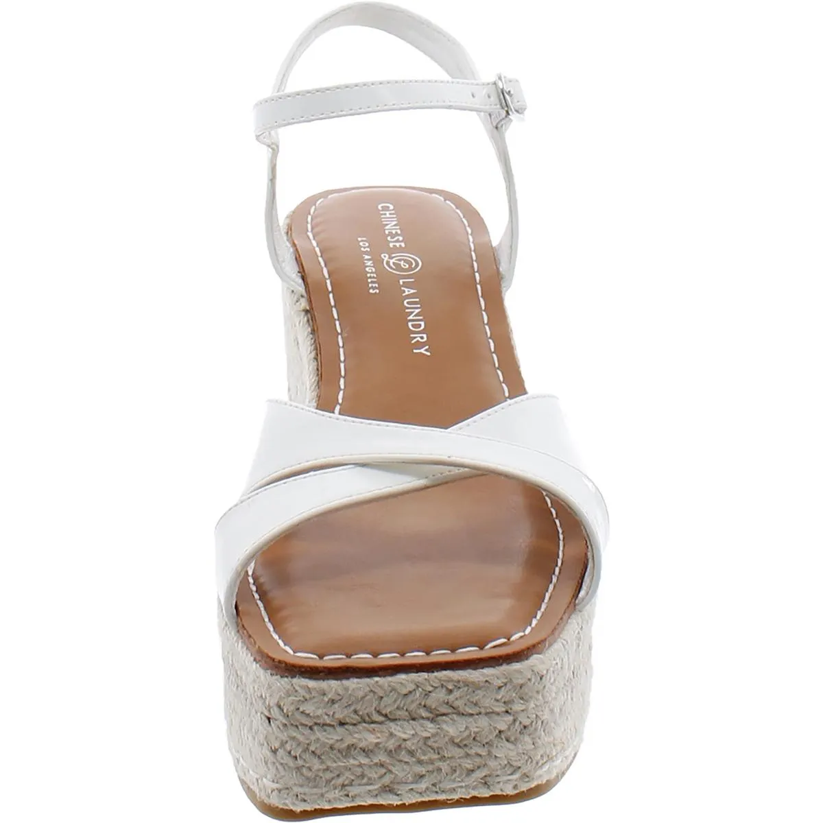 Womens Patent Leather Open Toe Wedge Sandals