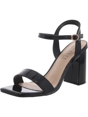 Womens Patent Square toe Block Heel