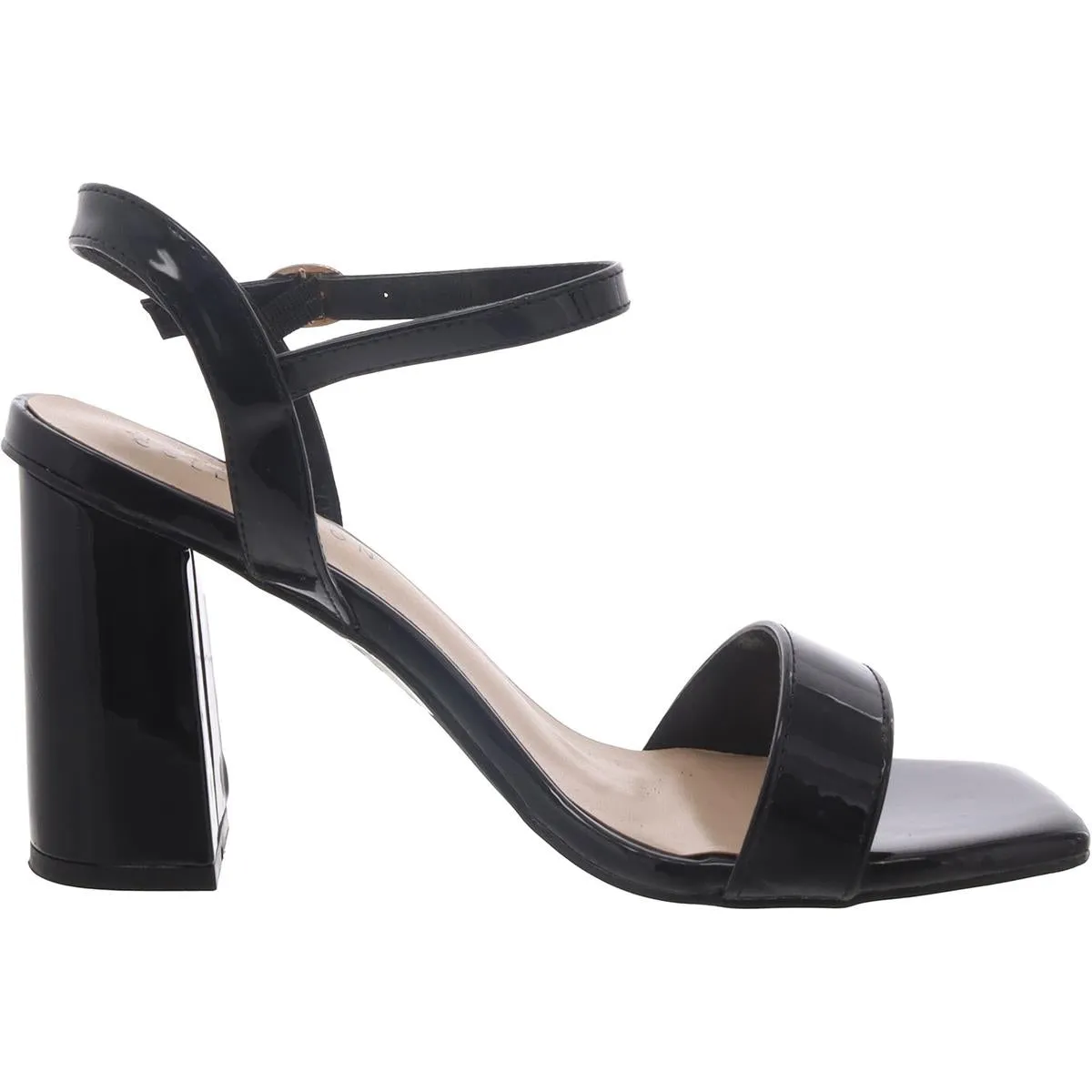 Womens Patent Square toe Block Heel