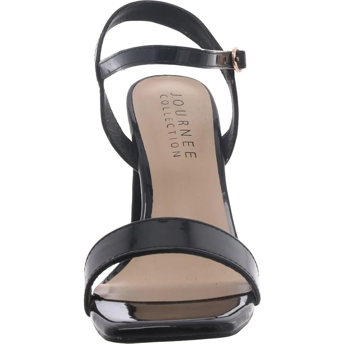 Womens Patent Square toe Block Heel