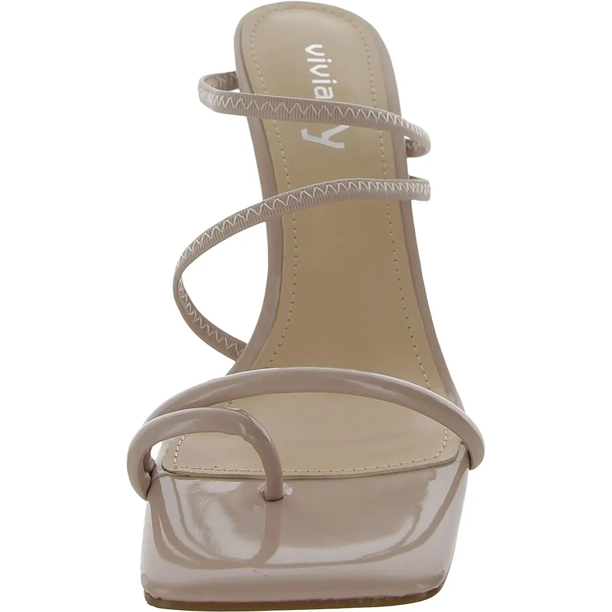 Womens Patent Square Toe Heels