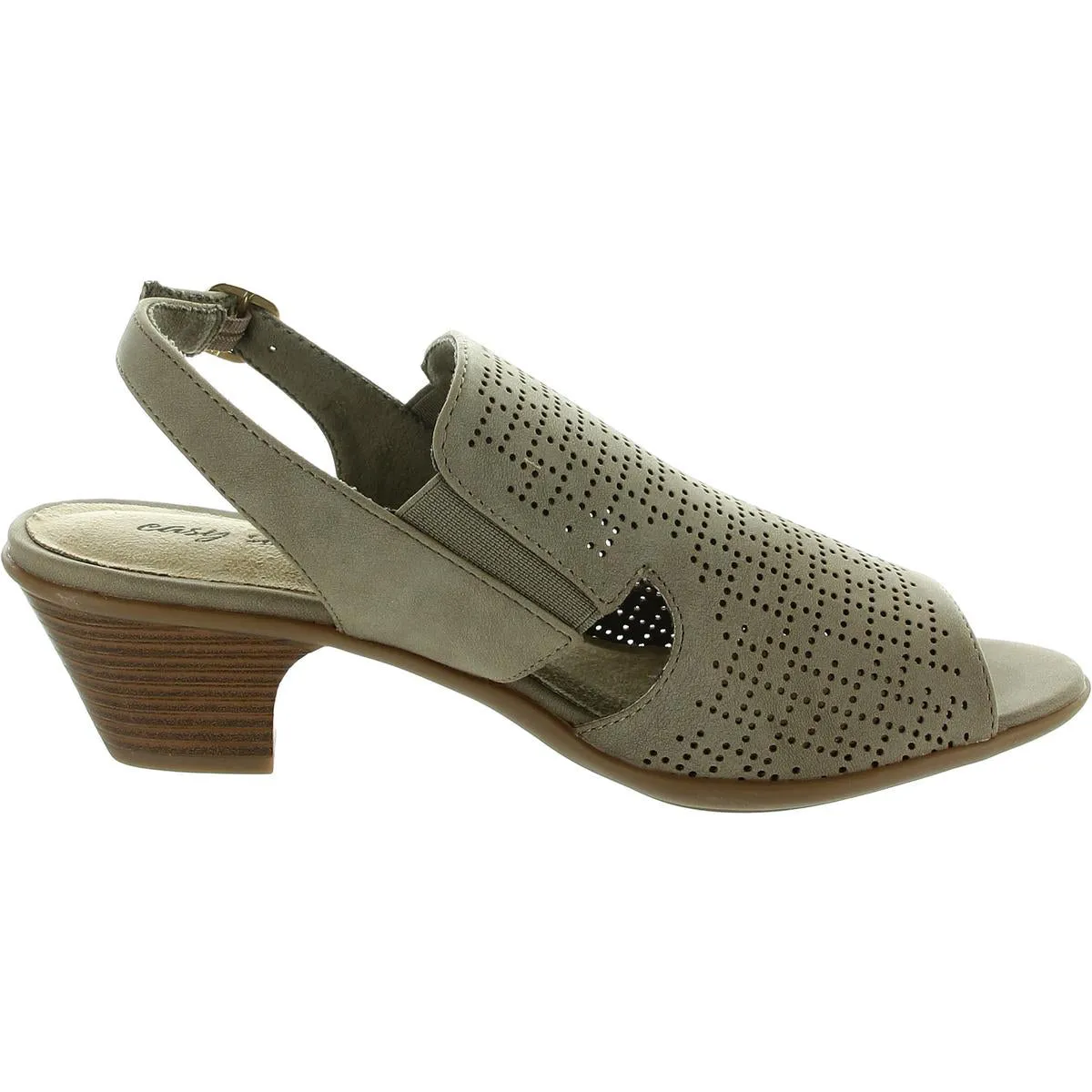 Womens Perforated Man Made Ankle Strap