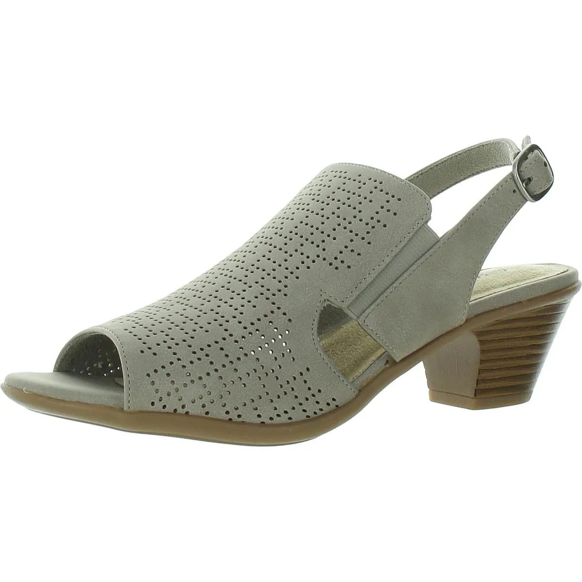Womens Perforated Man Made Ankle Strap