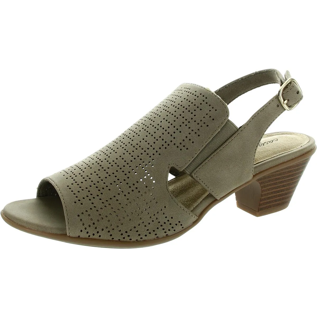 Womens Perforated Man Made Ankle Strap