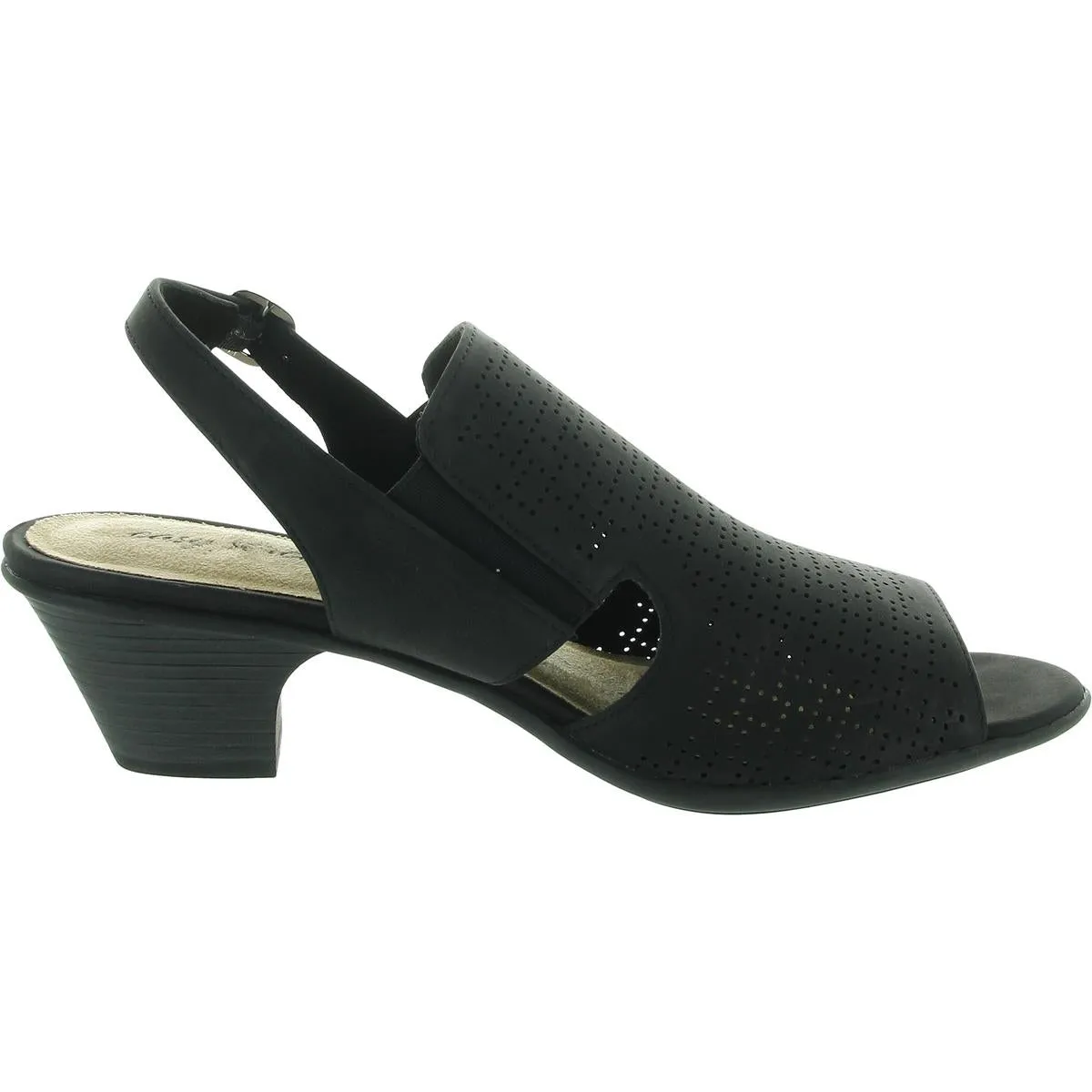 Womens Perforated Man Made Ankle Strap