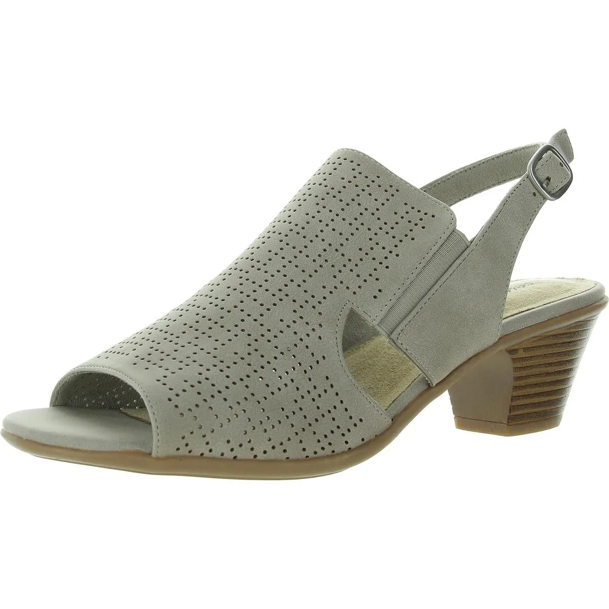Womens Perforated Man Made Ankle Strap