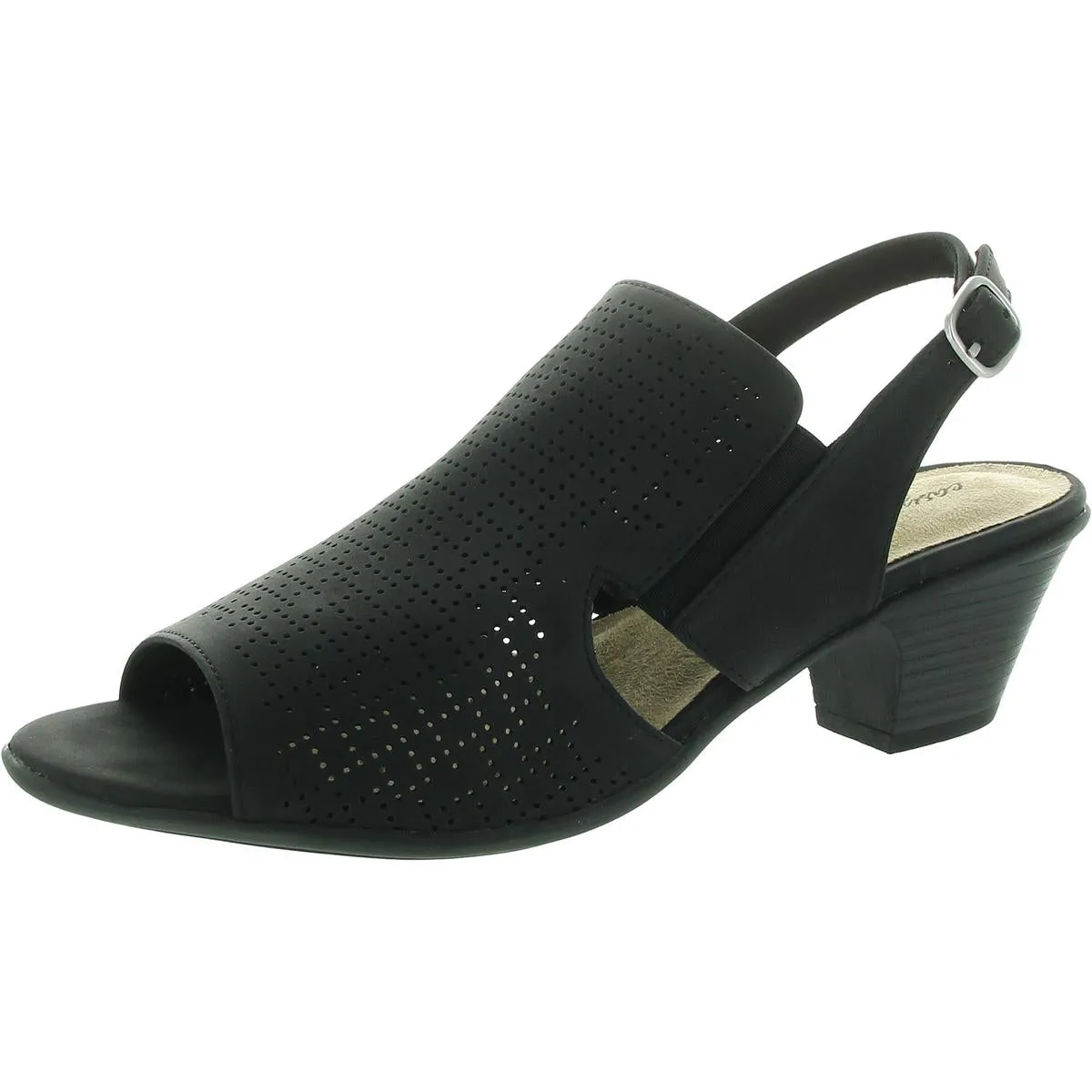 Womens Perforated Man Made Ankle Strap
