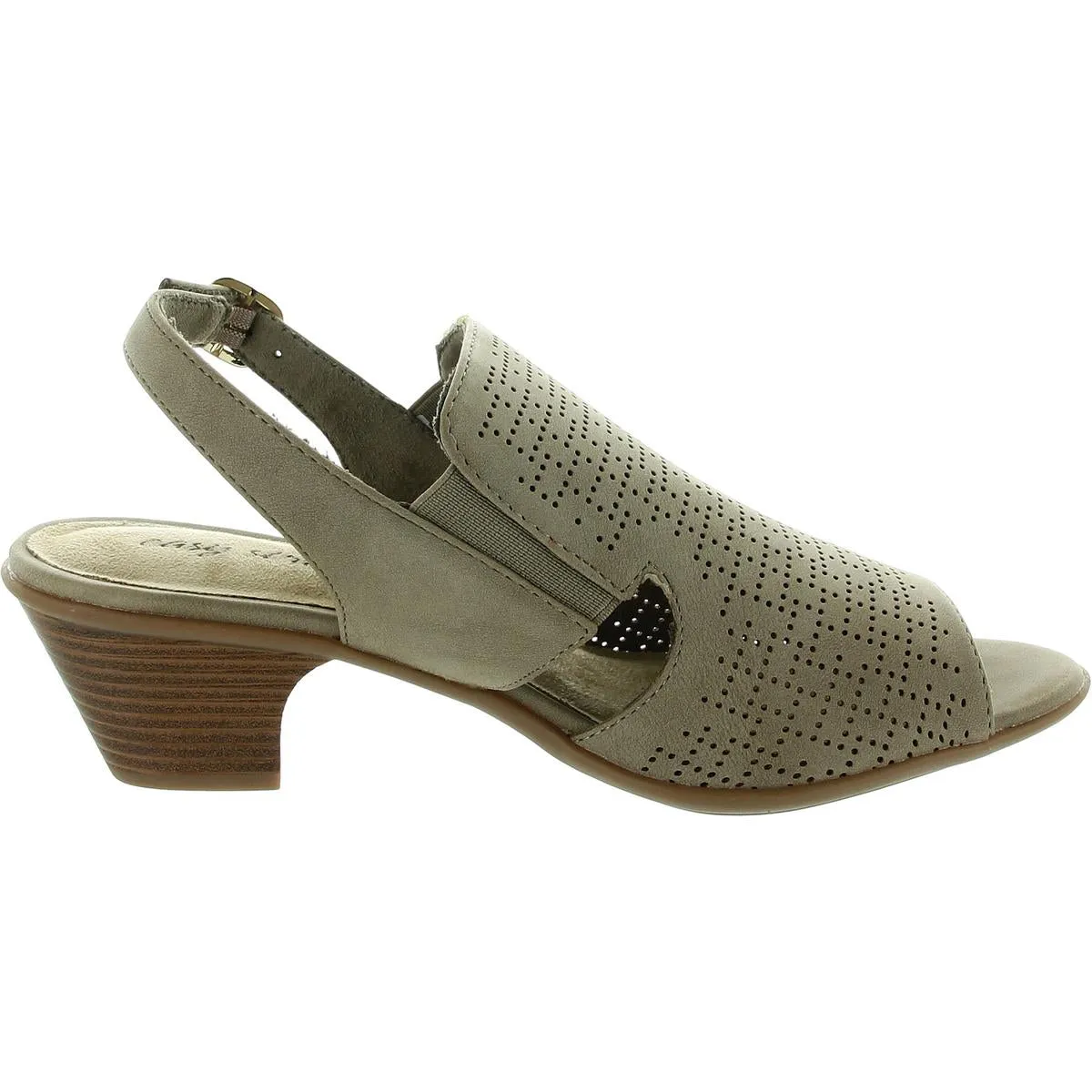 Womens Perforated Man Made Ankle Strap