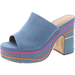 Womens Platform Open Toe Block Heel