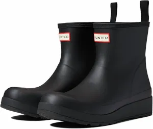 Women's Play Short Backstrap Rain Boot In Black/white