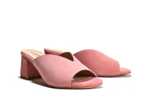 Women's Pollie Slip On Suede Mule Sandal In Rose Suede
