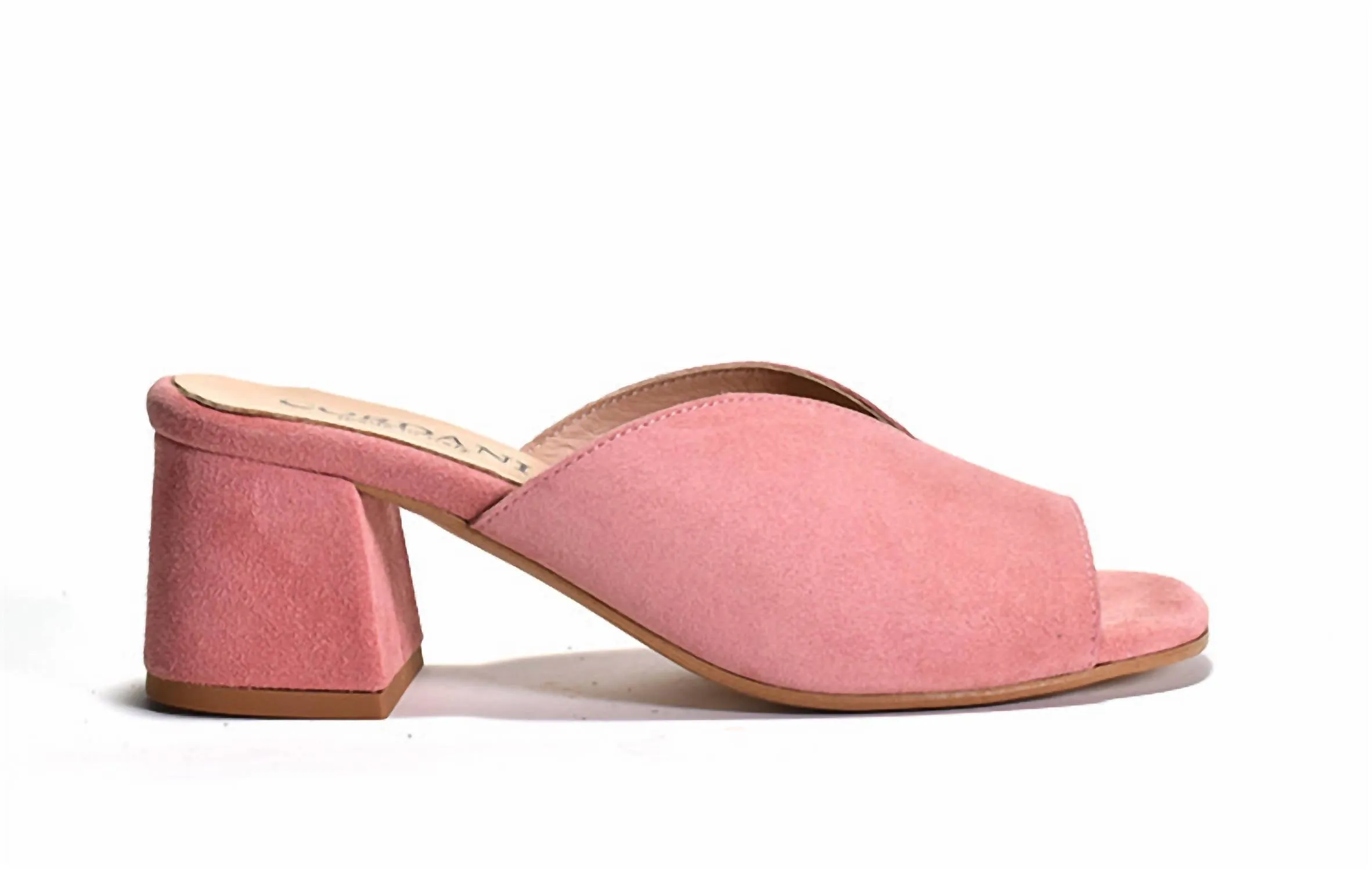Women's Pollie Slip On Suede Mule Sandal In Rose Suede