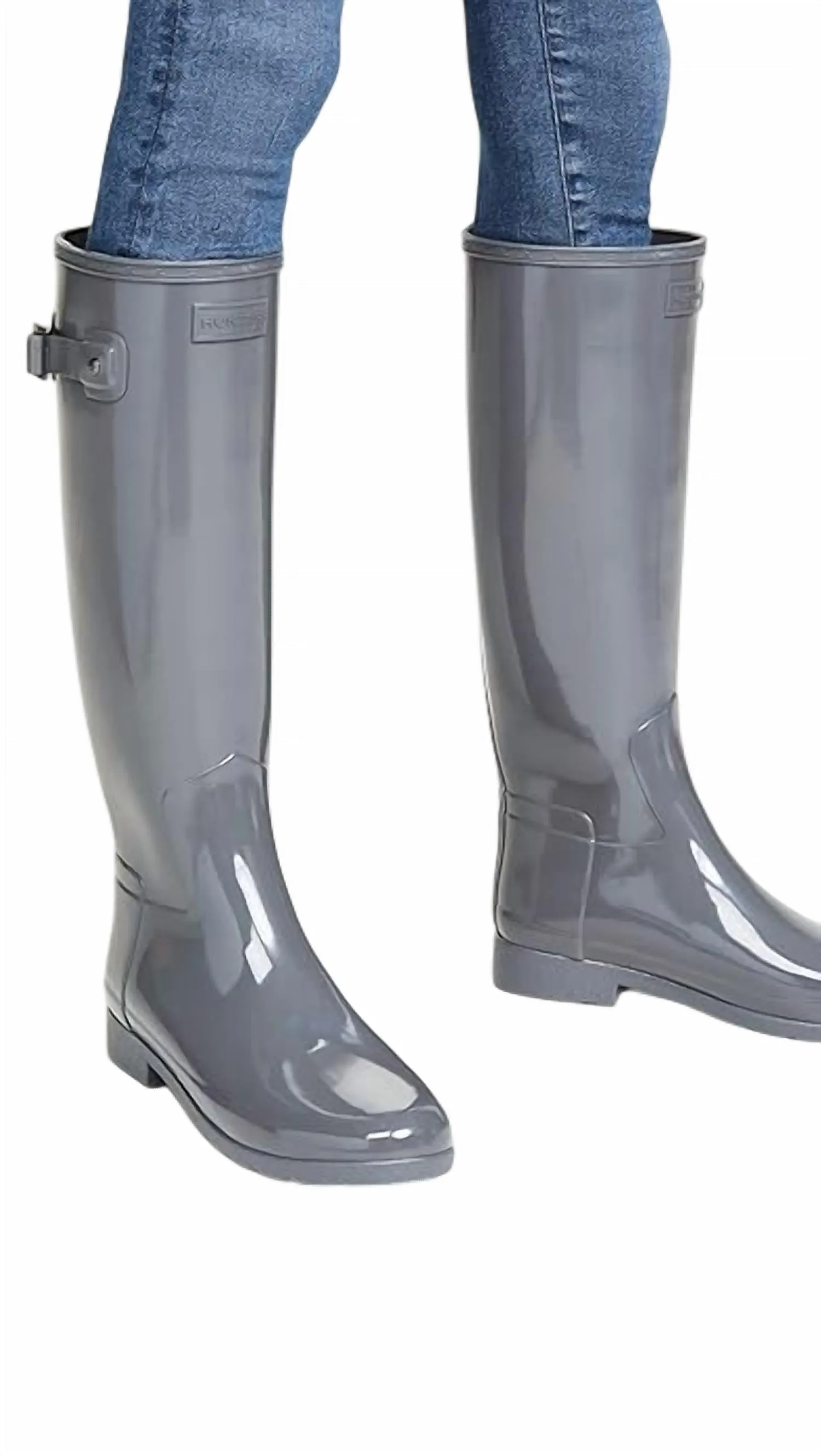 Women's Refined Tall Gloss Boots In Stratus Grey