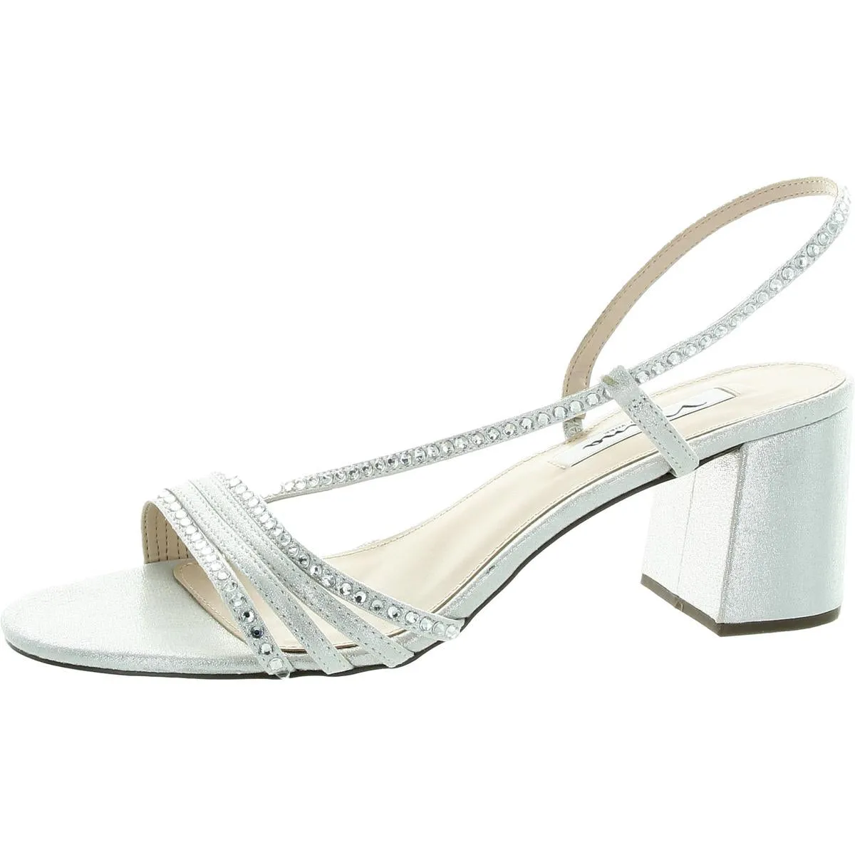 Womens Rhinestone Leather Strappy Sandals