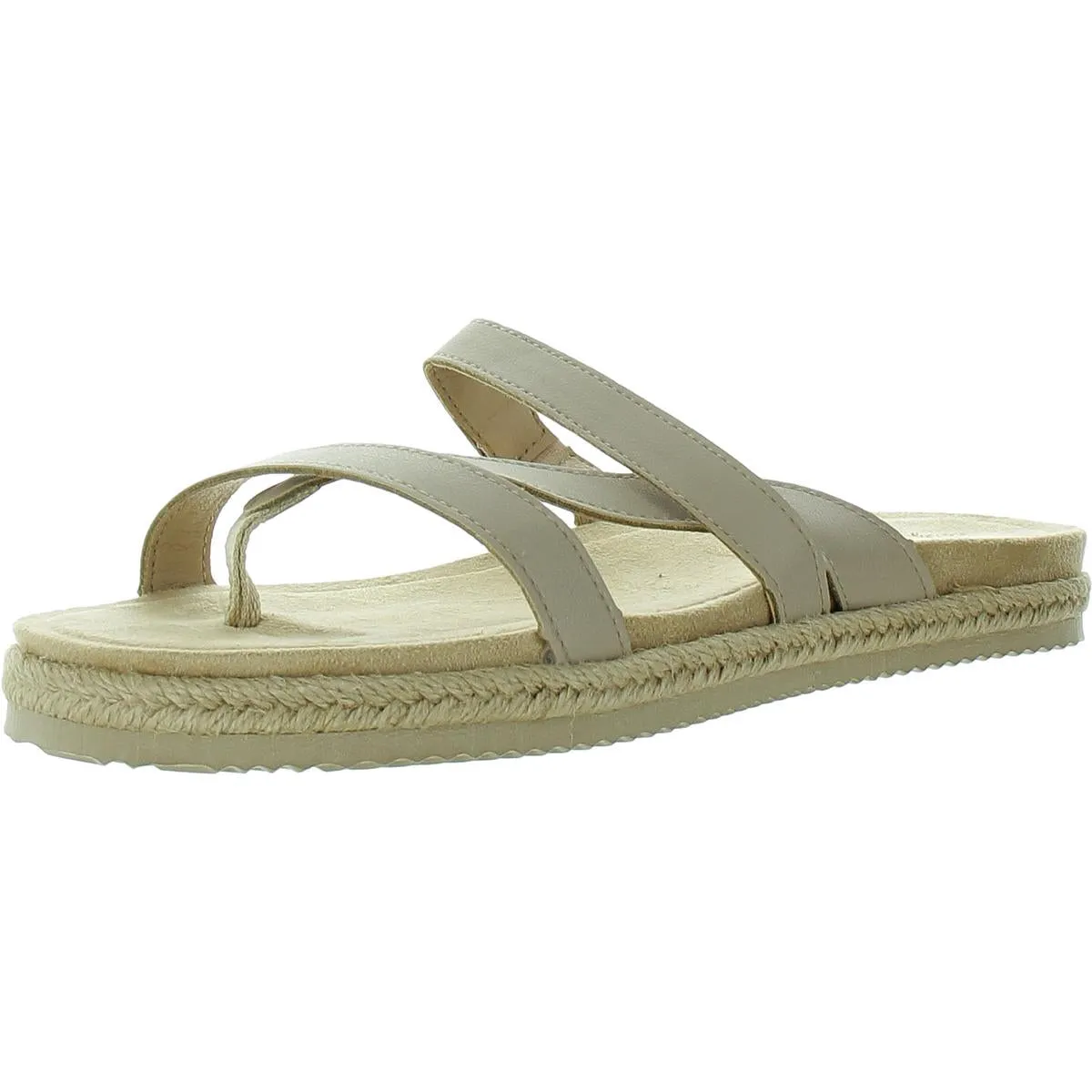 Womens Strappy Leather Slide Sandals
