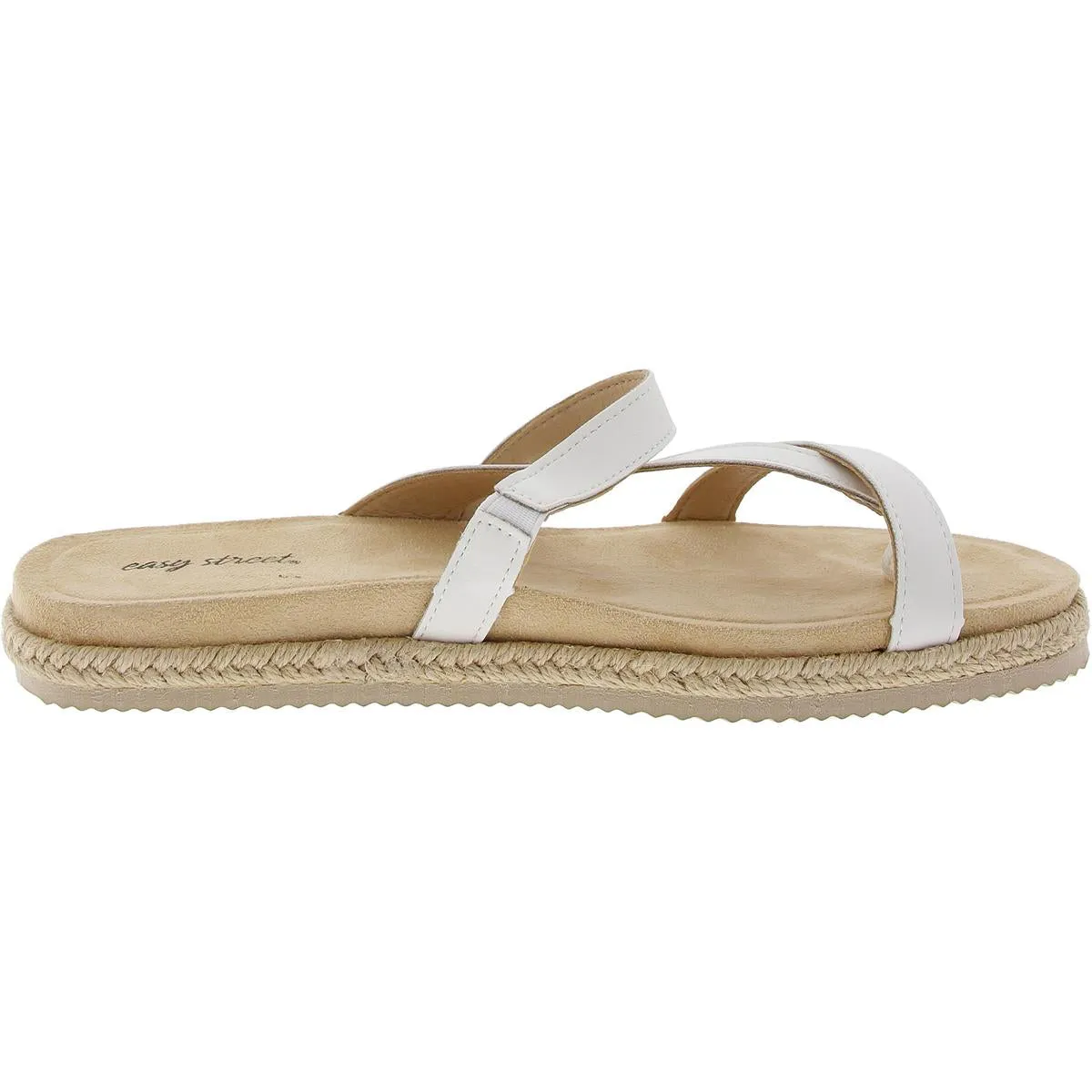 Womens Strappy Leather Slide Sandals