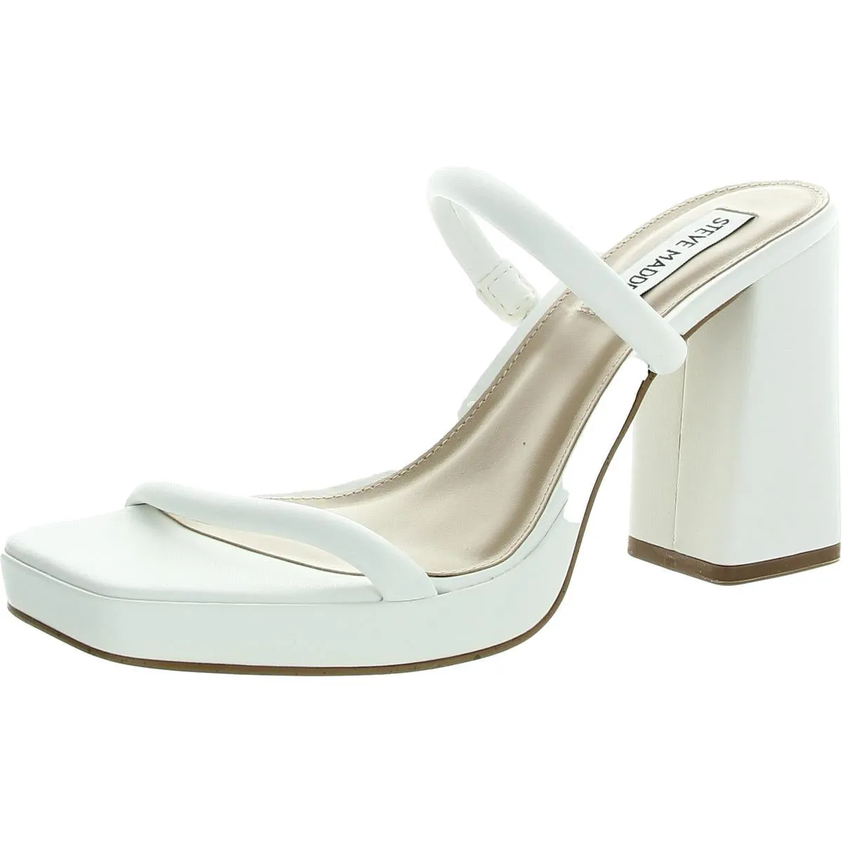 Womens Strappy Synthetic Block Heel