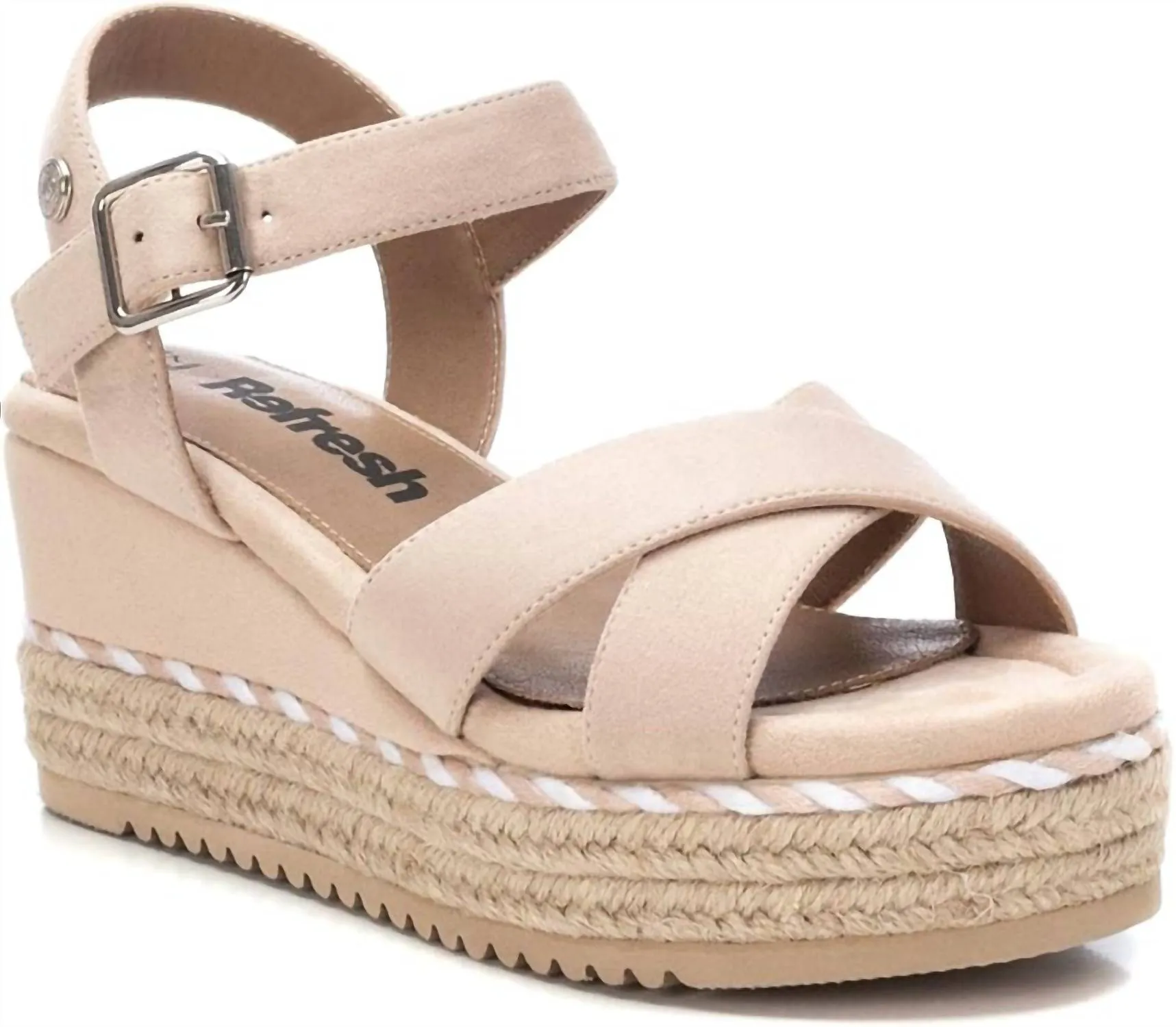 Women's Suede Wedge Sandals In Beige