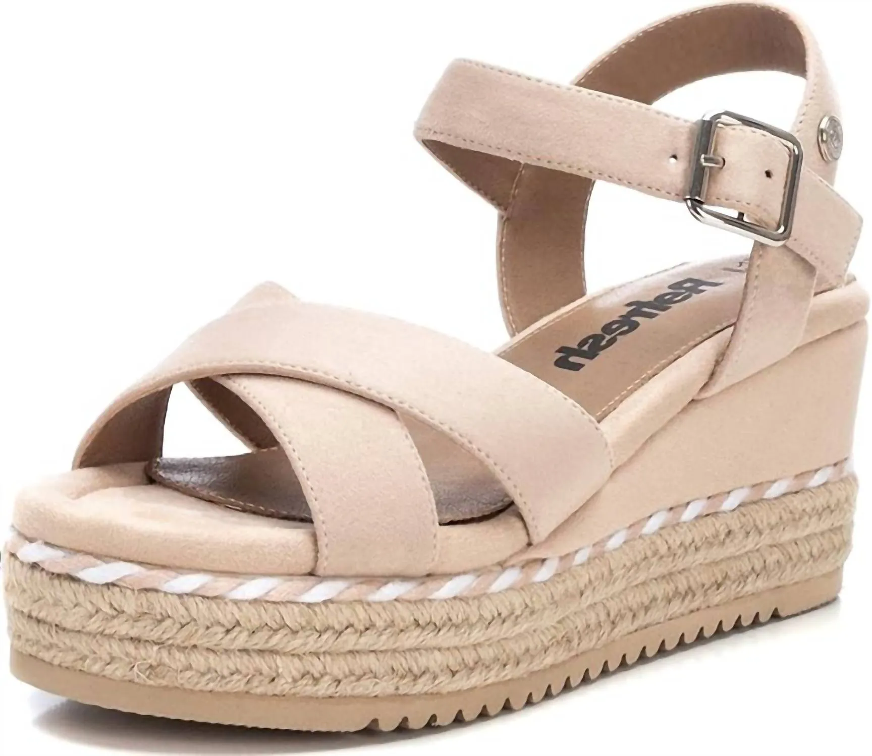 Women's Suede Wedge Sandals In Beige