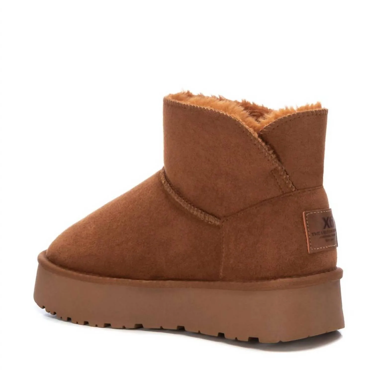 Women's Suede Winter Boots In Camel