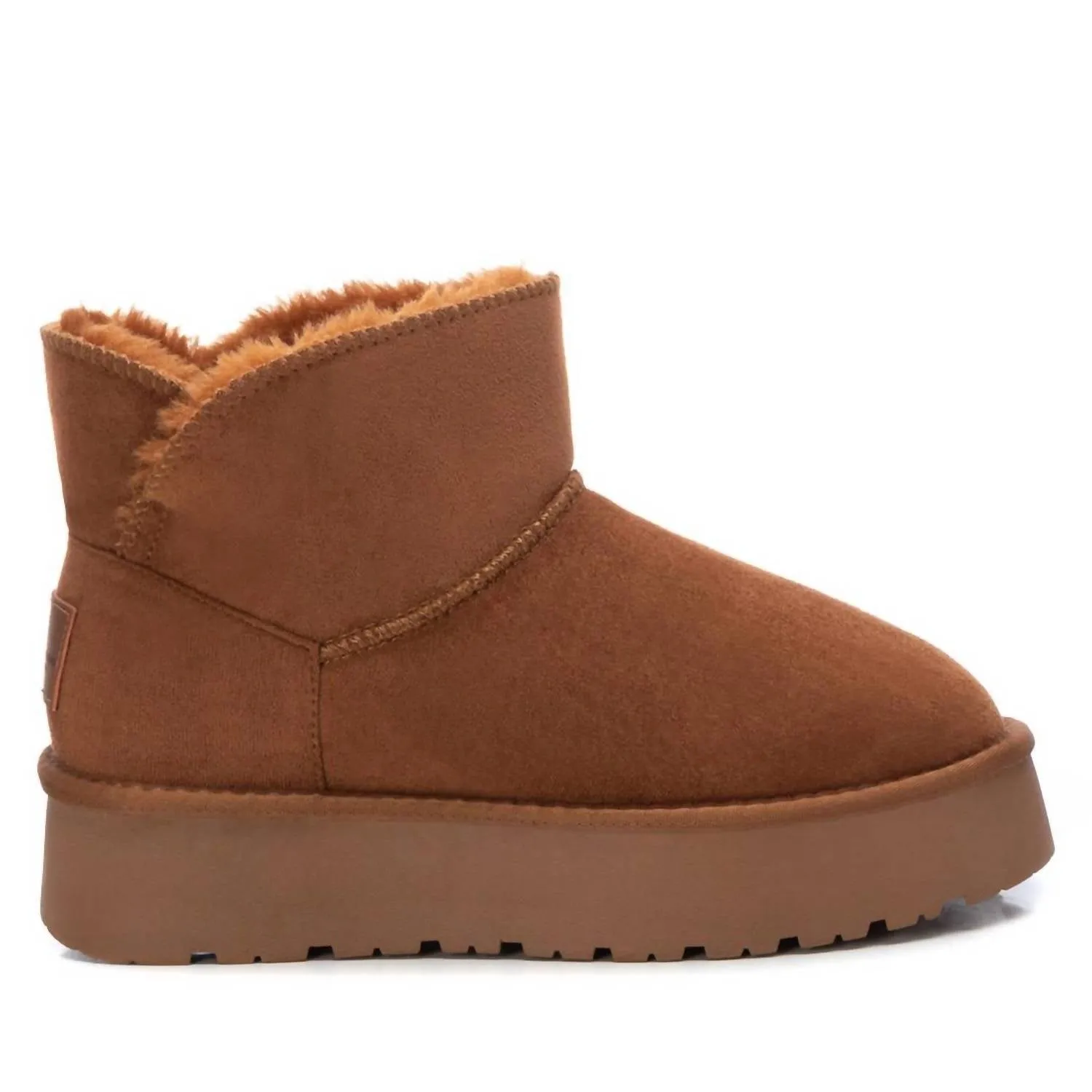 Women's Suede Winter Boots In Camel