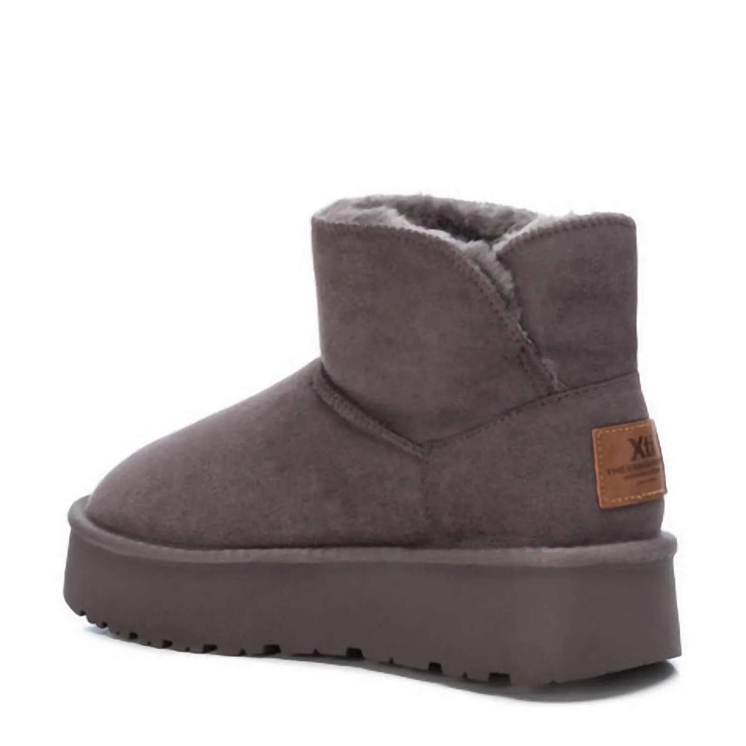 Women's Suede Winter Boots In Grey