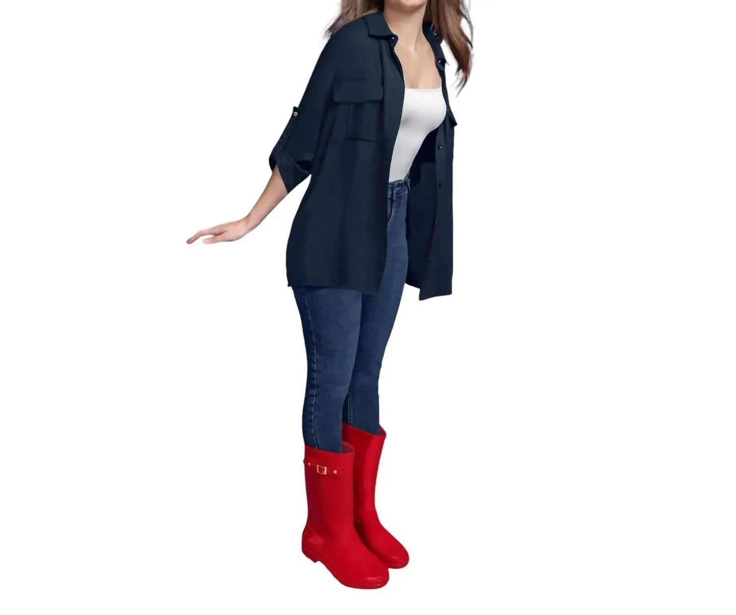 Women's Tall Rainy Boots In Red