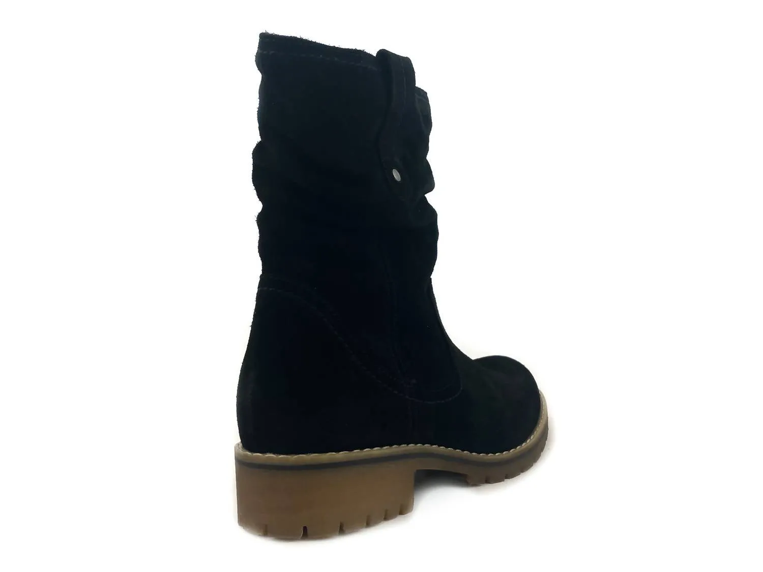 Women's Texas Waterproof Suede Lug Sole Boot In Black Suede