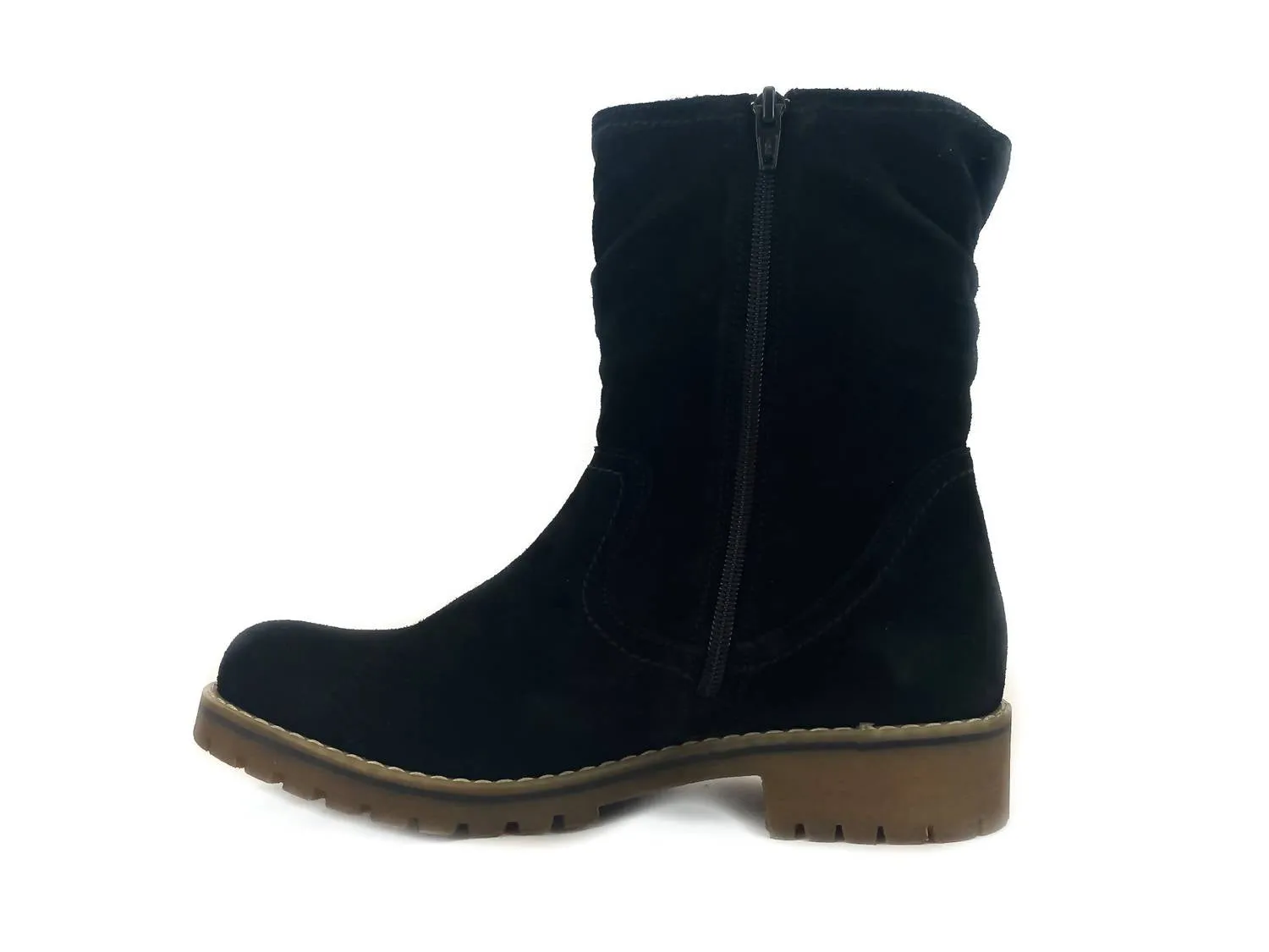 Women's Texas Waterproof Suede Lug Sole Boot In Black Suede