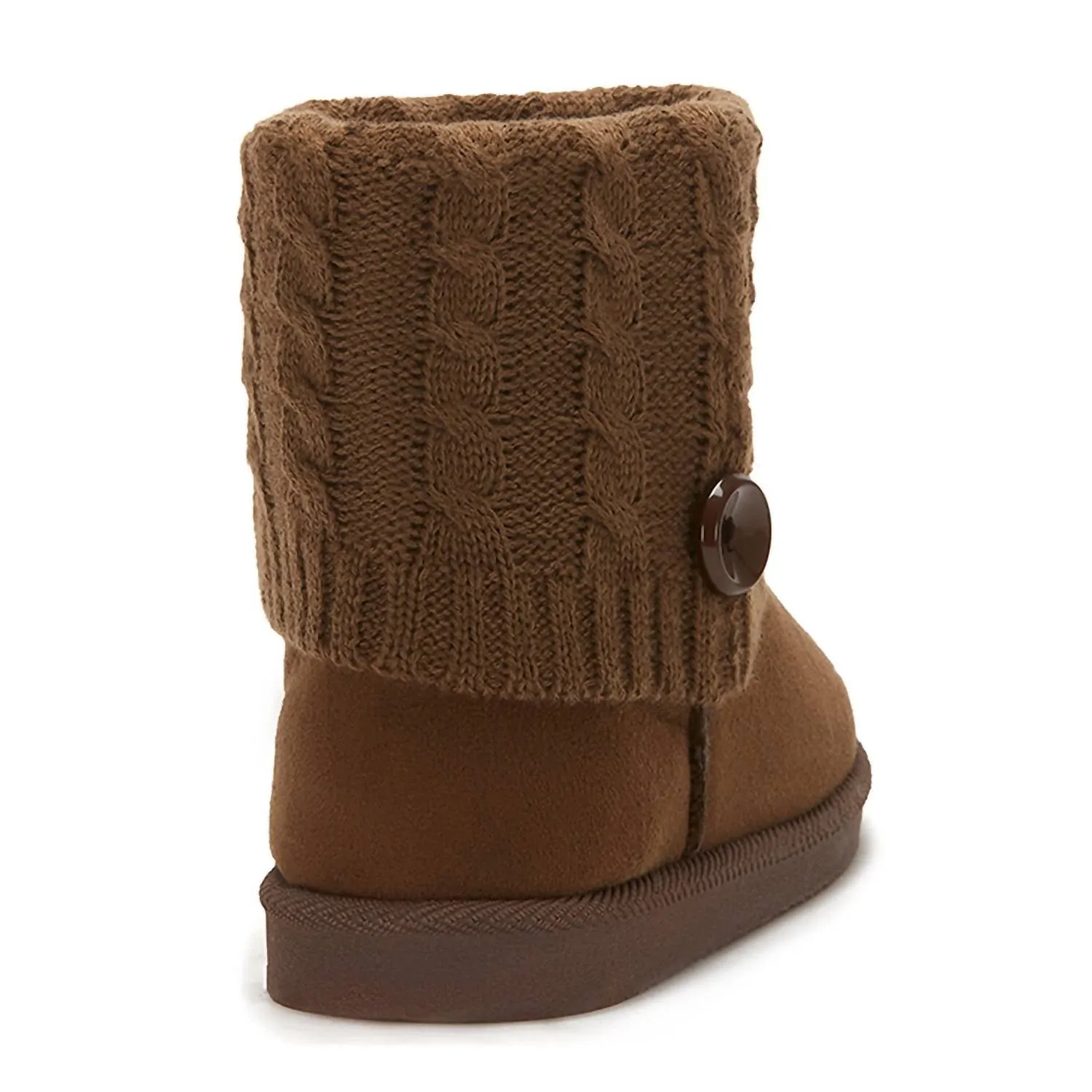 Women's Winter Booties With Knit Shaft In Brown