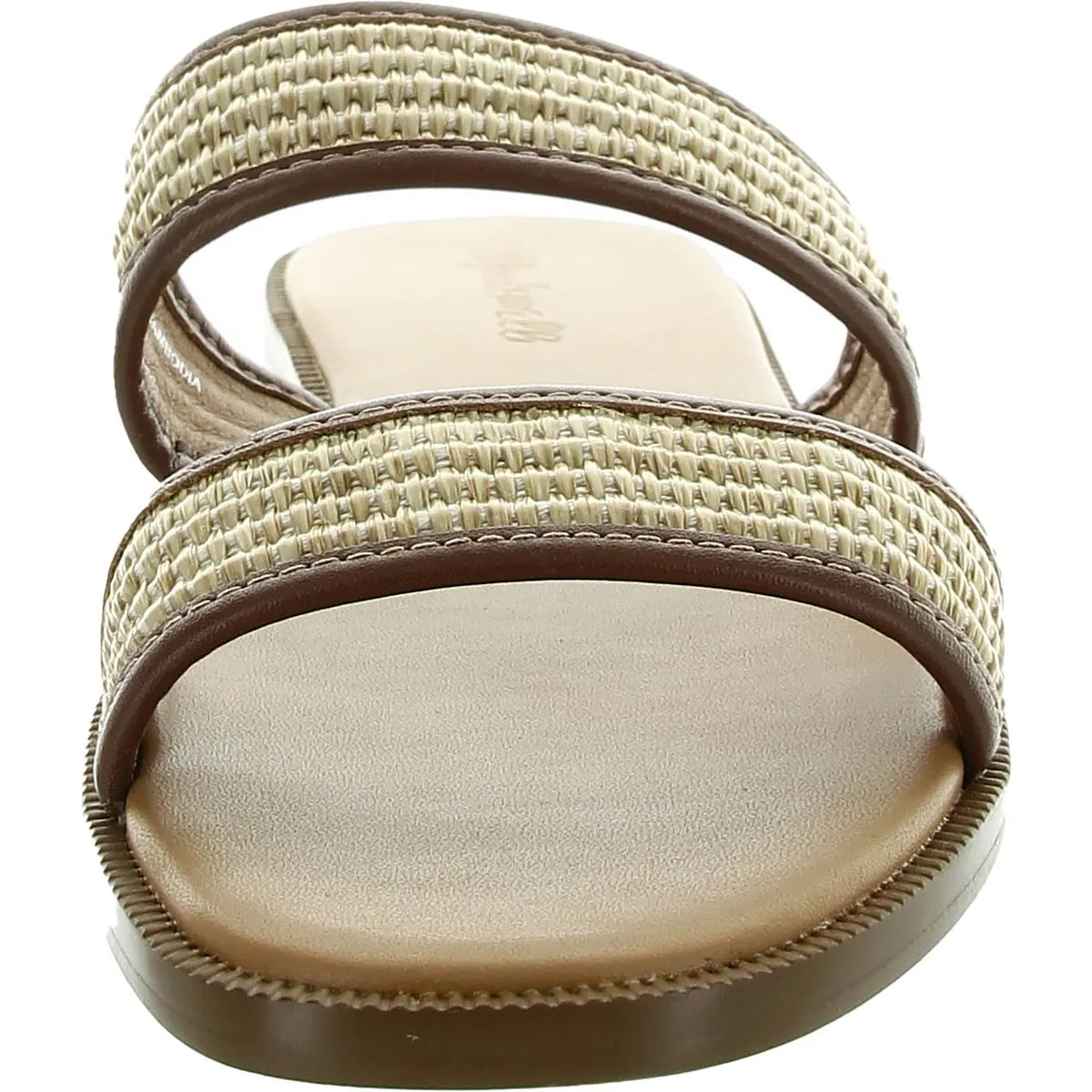Womens Woven Leather Slide Sandals