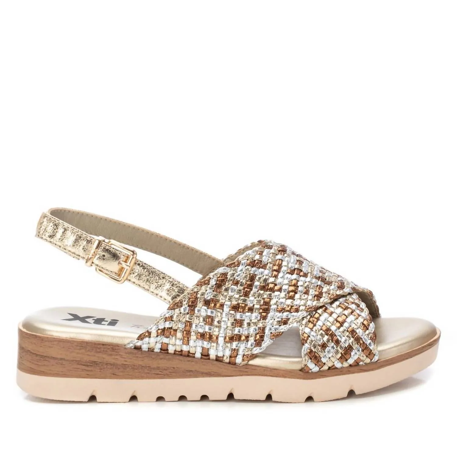 Women's Woven Slingback Sandals In Gold