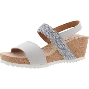WPL6134 Womens Embroidered Manmade Wedge Sandals
