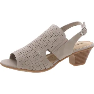 Zelma Womens Buckle Faux Leather Slingback Sandals